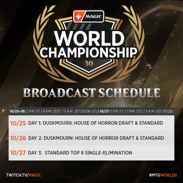 Magic World Championship 30 - Schedule